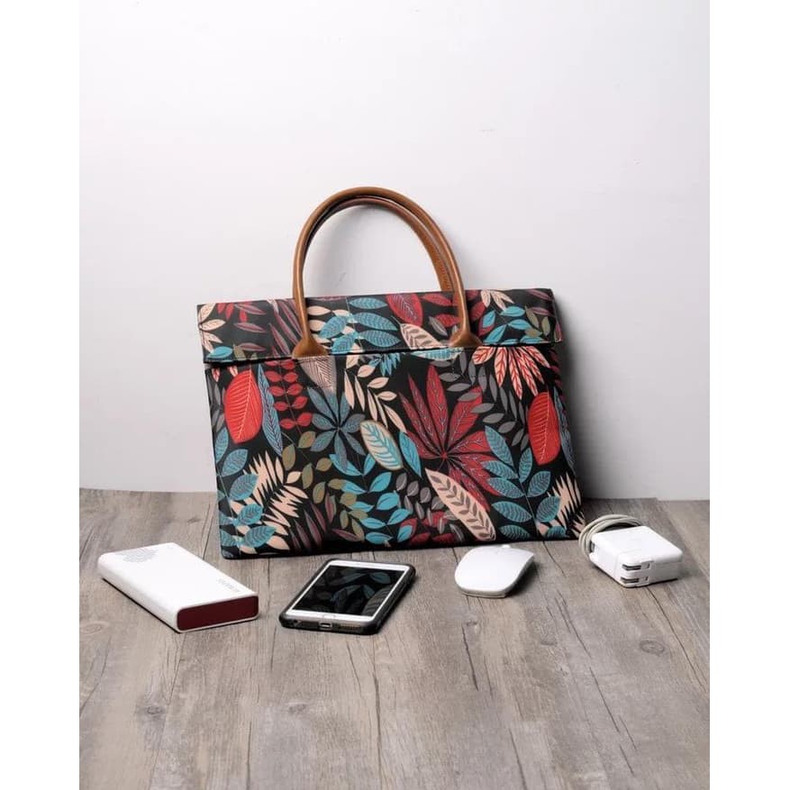 Tas Laptop Wanita Softcase Laptop Jinjing Forest Leaves Printed 14 inch Shopee Indonesia