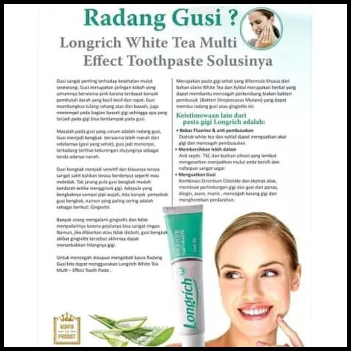 Jual LONGRICH WHITE TEA MULTIEFFECT TOOTHPASTE/ODOL (200GR) Shopee Indonesia