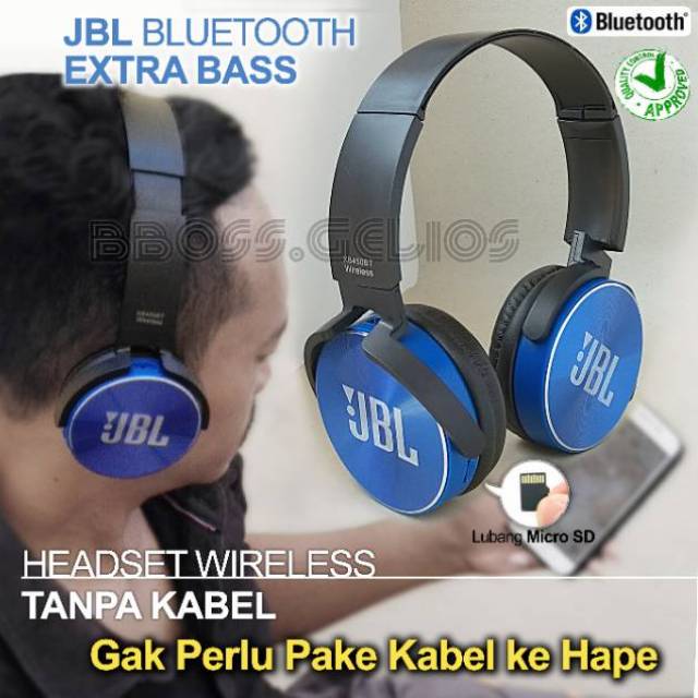 HEADSET BLUETOOTH HEDSET TANPA KABEL JBL HEADPHONE