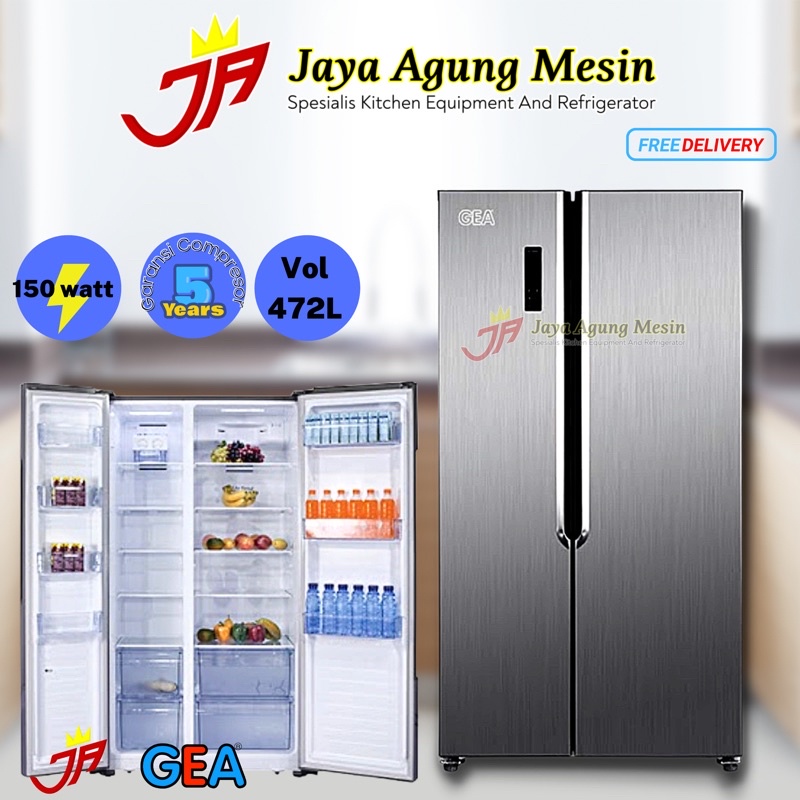 Jual Kulkas GEA G2D472/Kulkas Side By Side 2 Pintu Gea G2D 472 Inox