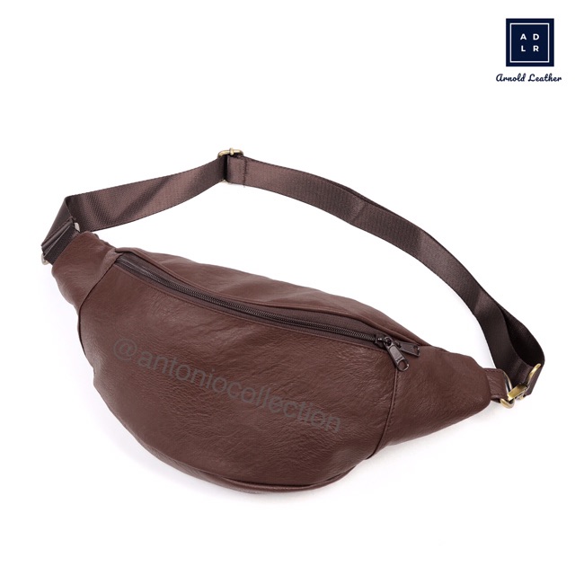 Jual Tas Selempang Pria Kulit Coklat / Sling Bag / Waist Bag / Tas Pinggang | Shopee Indonesia