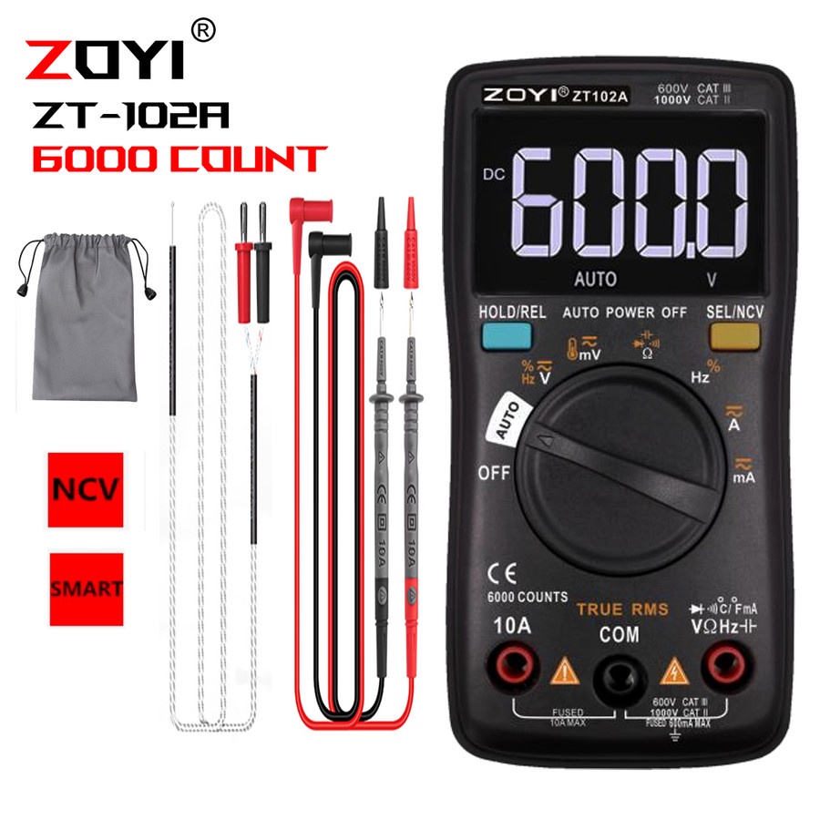 Jual ZOYI ZT102A Upgrade Auto Multimeter Digital Avometer Multitester NCV Original Protect