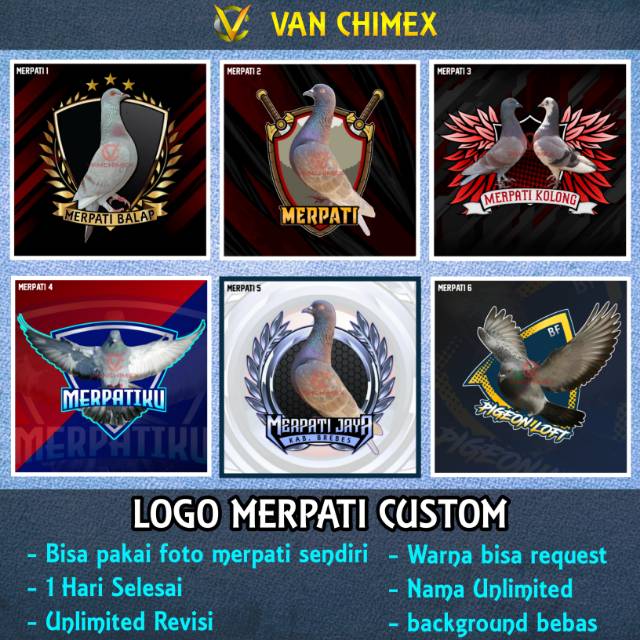 Jual Logo Merpati Desain | Jasa Logo Komunitas Burung Indonesia|Shopee Indonesia 640_X_640_jpg