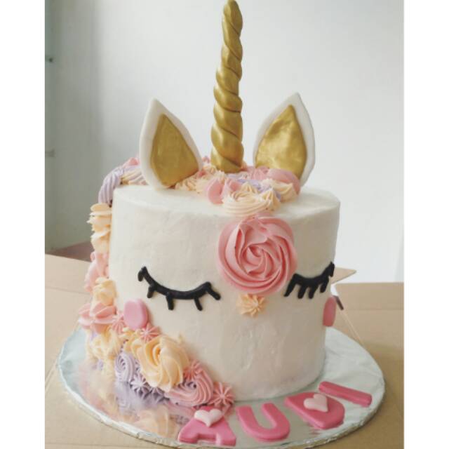 Kue Ulang Tahun Unicorn Pink Paimin Gambar