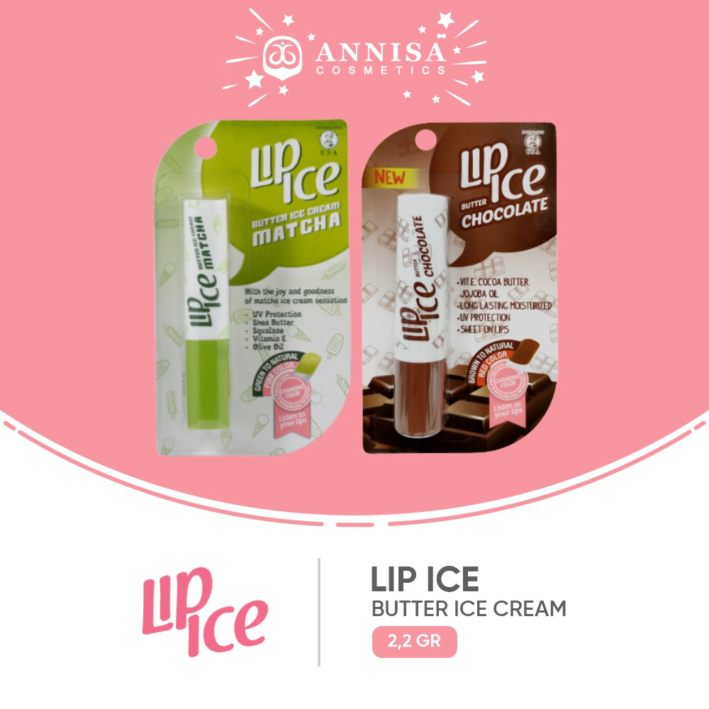 Jual Lip Ice Butter Ice Cream Matcha dan Lip Ice Butter Chocolate 2,2