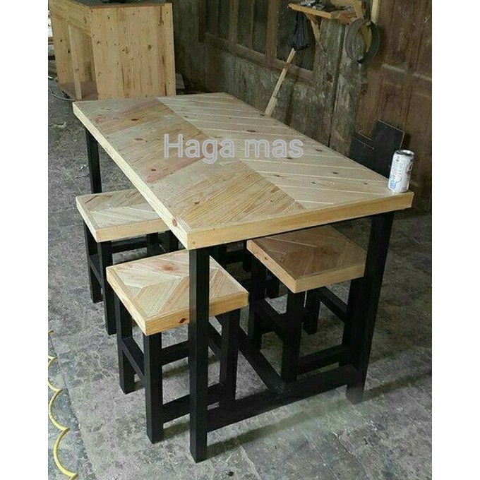 Set Meja Kayu / Meja Kafe / Kursi Cafe / Meja Makan / Meja / Kursi | Shopee  Indonesia