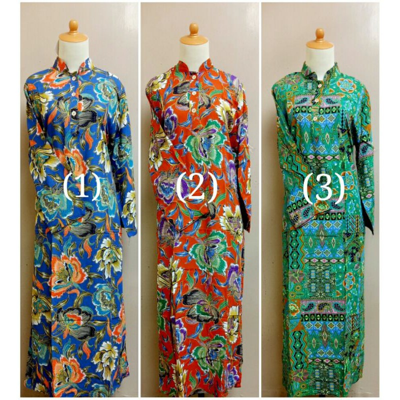 Daster Kencana Ungu Longdress Batik Label Biru Kode LD 21 Krah Shanghai Shopee Indonesia