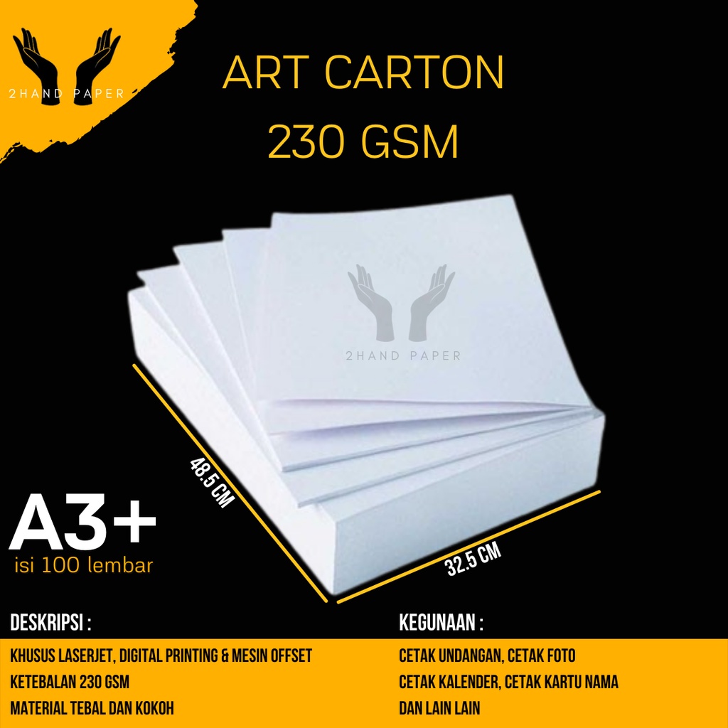 Jual Kertas Art Karton A3 Plus 230 gsm isi 100 lembar / Kertas Art