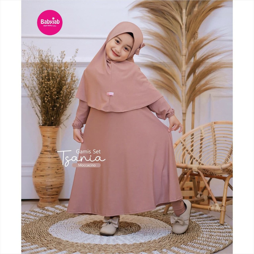 Tsania Gamis Anak Perempuan Babyjab Jersey Premium Usia 1 2 3 4 5 6