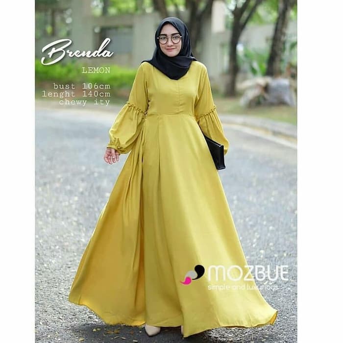 Gamis Lemon Cocok Dengan Jilbab Warna Apa - Termurah Sale Promo Brenda Maxy Pr001 Lemon Jual Dress Muslim Murah Gamis Shopee Indonesia