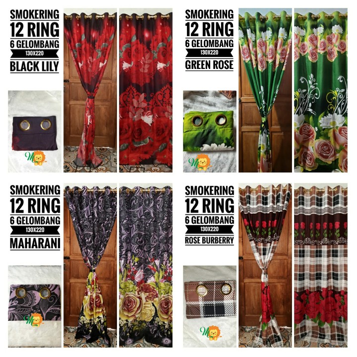 Best Seller Korden Mawar Murah Gorden Smokering 12 Ring 6 Gelombang
