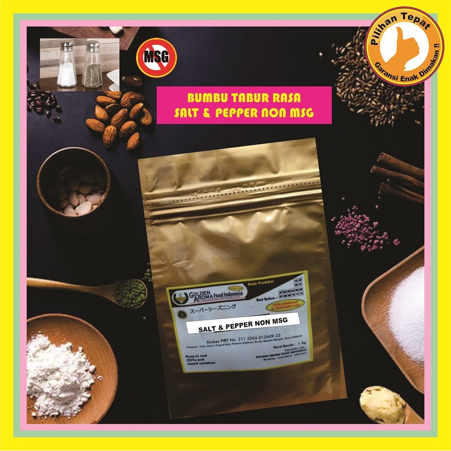 Bumbu Tabur NON MSG Salt And Pepper 1 Kg Enak Murah Bubuk Tabur Rasa