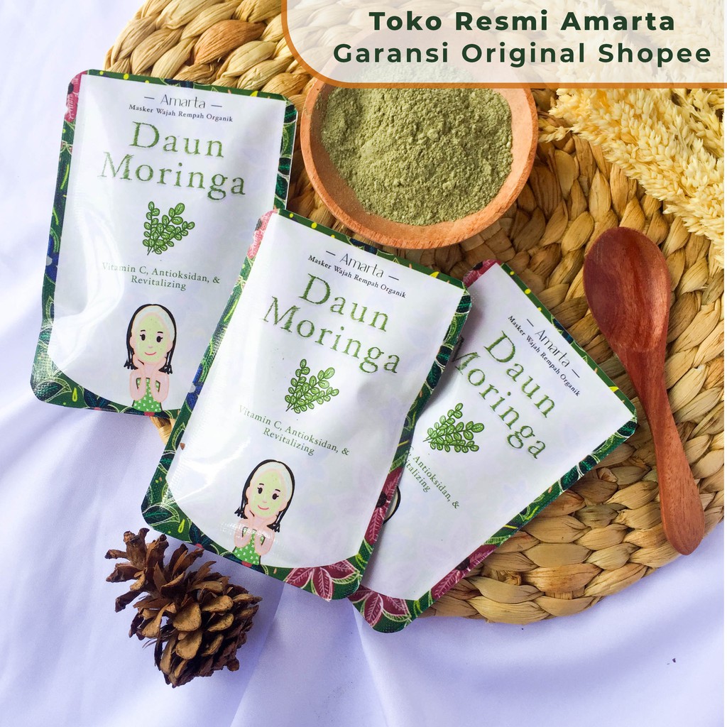 Masker Amarta Kelor (Daun Moringa) Premium / Herbal Clay Mask / Masker