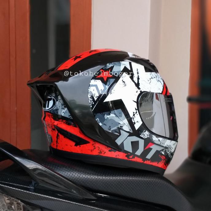 Jual HELM KYT FULLFACE KYT R10 SERI 3 RED VISOR SILVER SPOILER 3D GP DARK ORIGINAL Shopee
