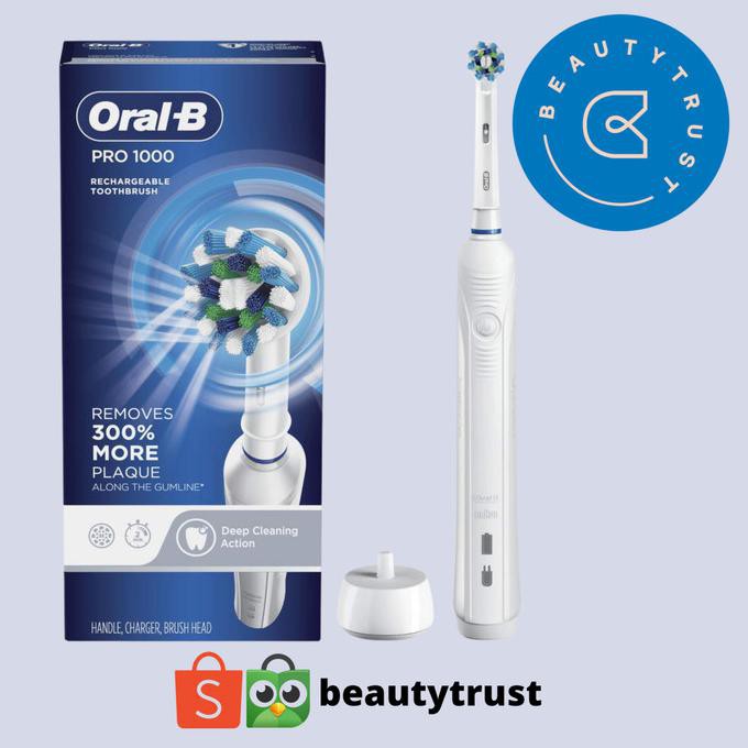 Jual Oral-B Pro 1000 Electric Toothbrush Powered By Braun - Putih | Shopee Indonesia