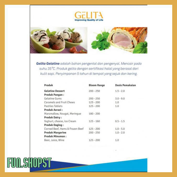 Jual GELATIN HALAL IMPOR AUSTRALIA MERK GELITA 100 GR Shopee Indonesia
