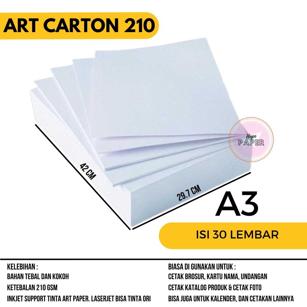 Jual Art Carton 210 gsm A3 isi 30 lembar / Kertas Karton A3 210 gsm