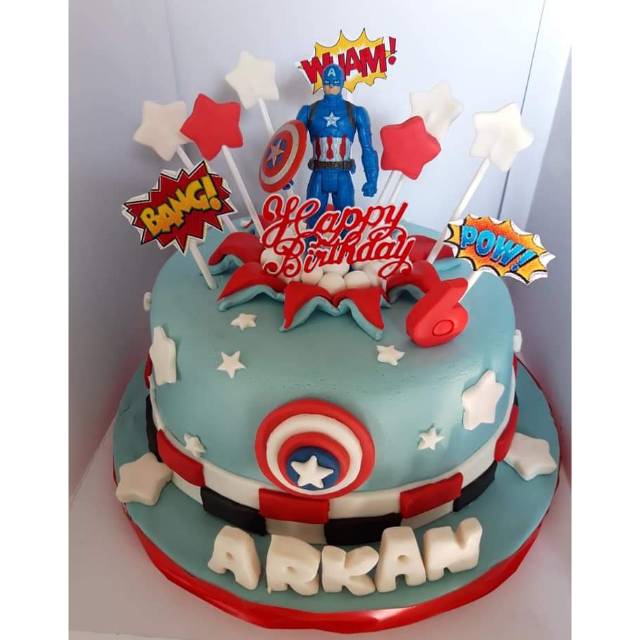Kue Ulang Tahun Captain America / Jual Kue Ulang Tahun Karakter Captain