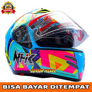 Jual Helm / Nhk / Helm Nhk / Helm Full Face Nhk Terminator Pigment Blue Fluo Termurah | Shopee Indonesia