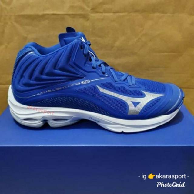 Jual Sepatu Voli Mizuno Wave Lightning Z6 Mid True Blue White Original | Shopee Indonesia