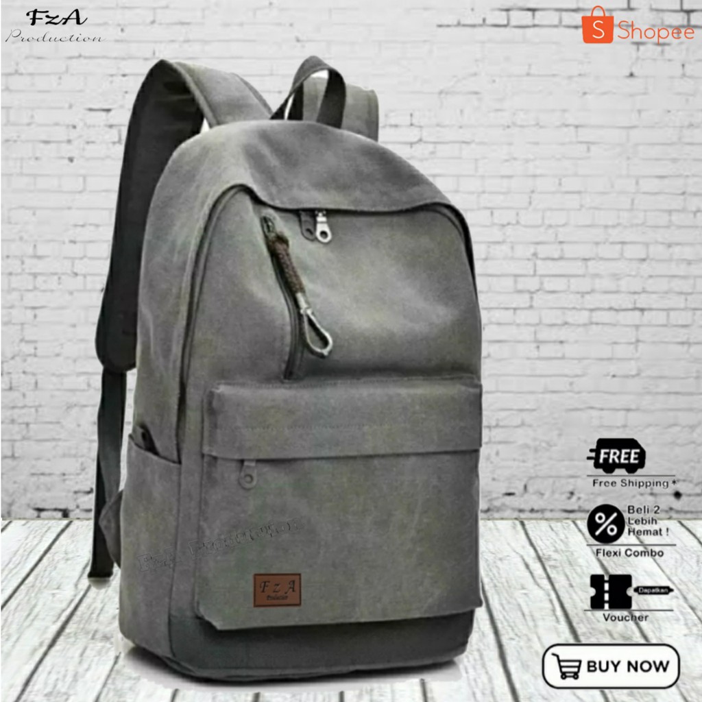 Tas Ransel Laptop Casual Pria Wanita / Tas Laptop Backpack Tas Tervel Bag Distro Original FzA
