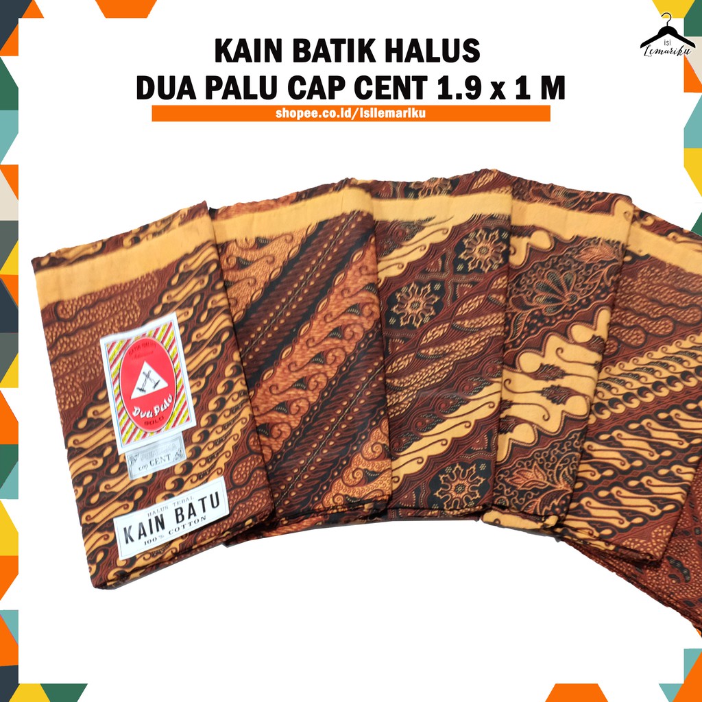 Jual Kain Batik / Kain Panjang DUA PALU Solo Cap Cent 1.9 x 1M Indonesia