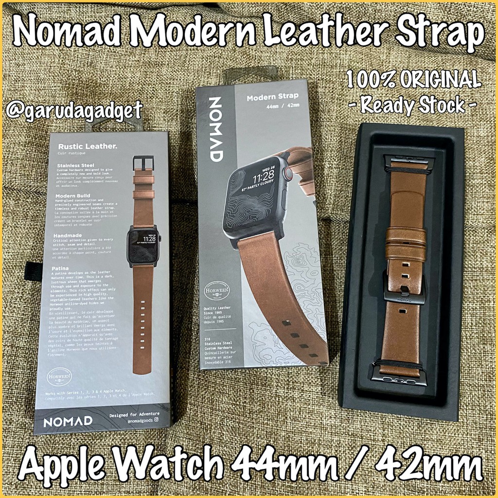 Jual Strap Apple Watch 44M 42Mm 6 / Se / 5 / 4 / 3 / 2 / 1 Nomad Modern Leather Horween Band Original New | Shopee Indonesia