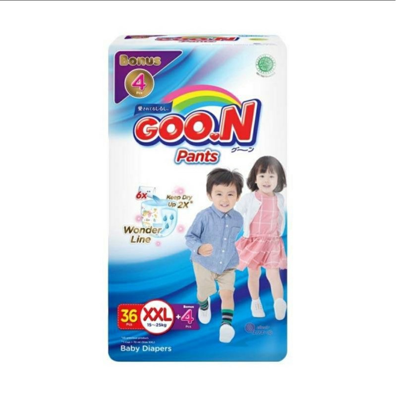 Jual GooN Pants Wonderline Pampers Anak XXL36 Bonus 4 pcs (Promo