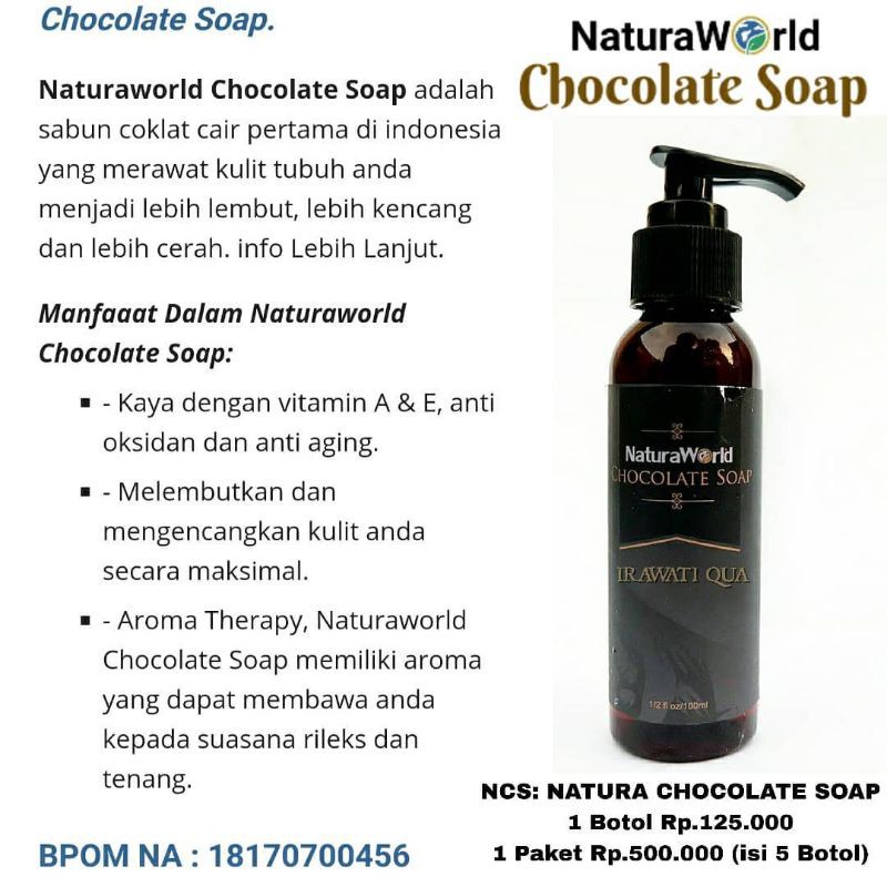 Jual 1 Paket Natura Chocolate Soap/Naturaworld | Shopee Indonesia