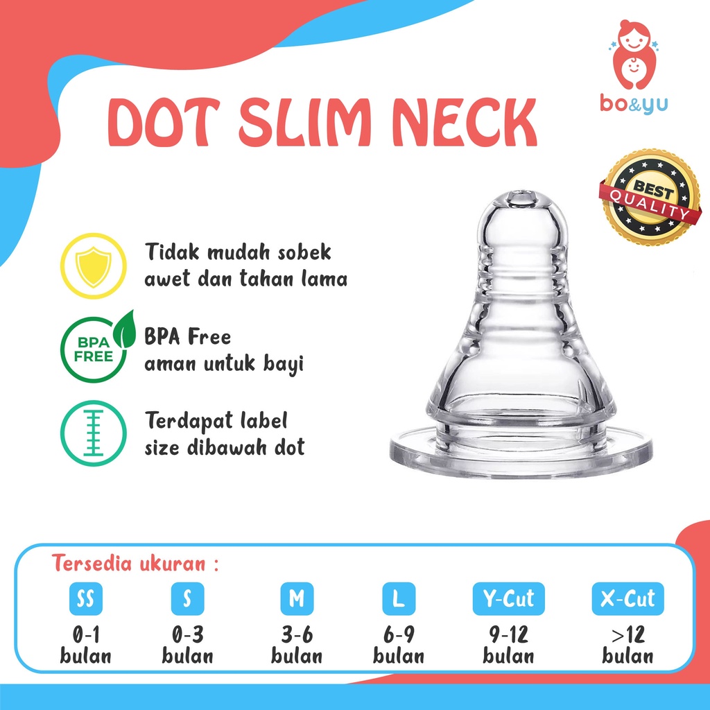 Jual Dot Nipple Peristaltic SLIM NECK / Silikon Dot BPA FREE