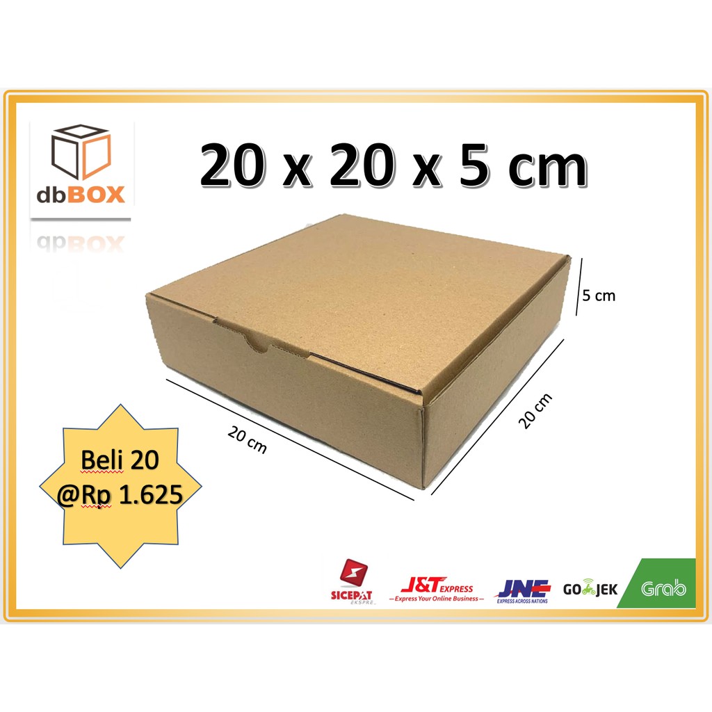 Kardus 20x20x5 cm....Die Cut kotak Kue tart aksesorisdll Shopee