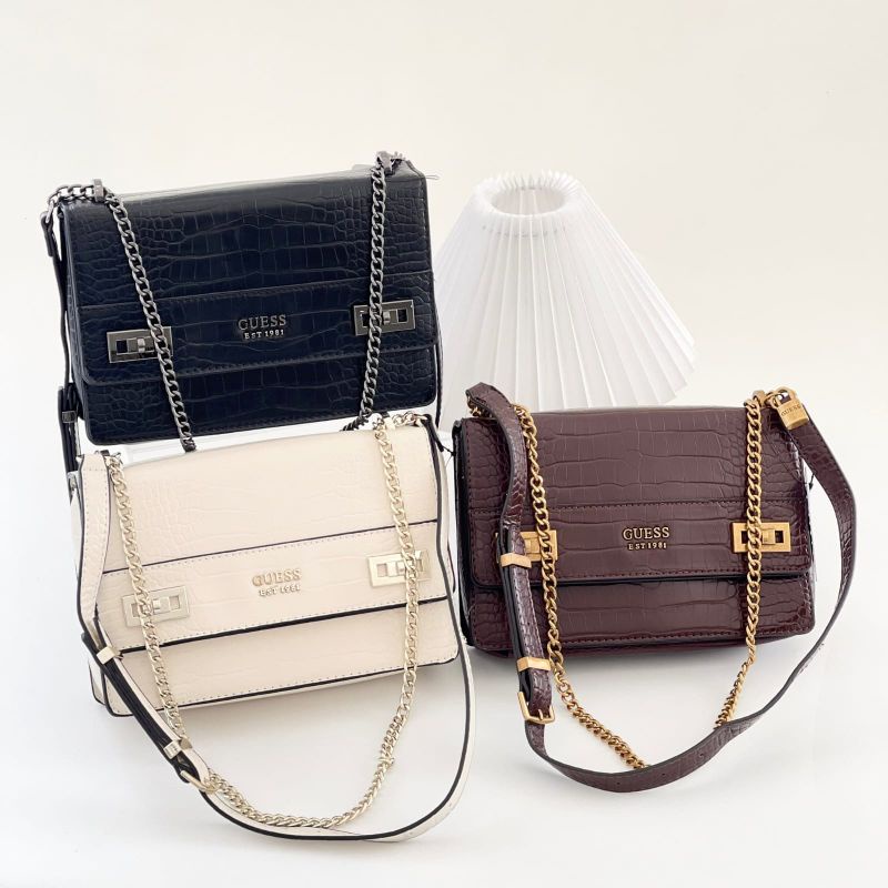 Jual Guess Katey Croc Print Mini Crossbody Bag Original / Guess Katey