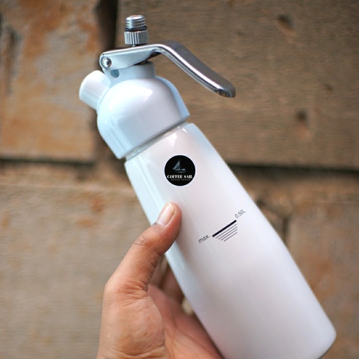 Jual WHIP CREAM DISPENSER WHITE WHIPPER FOAM MAKER NITRO COFFEE 500 ml