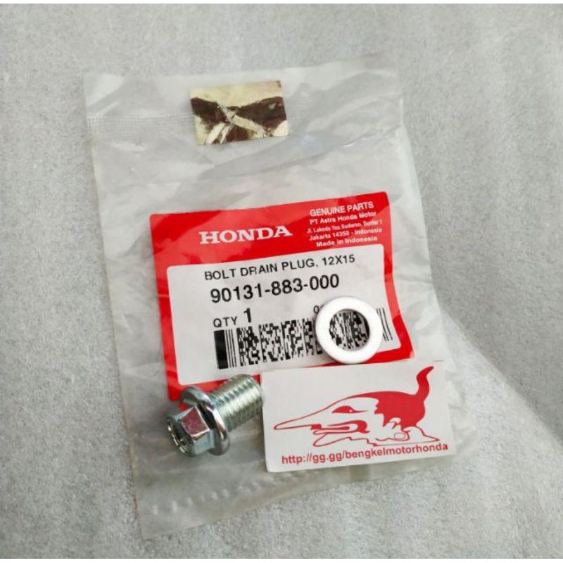 Bolt Drain Plug 12x15 Baut Tap Tutup Oli Mesin Beat Vario Scoopy Spacy