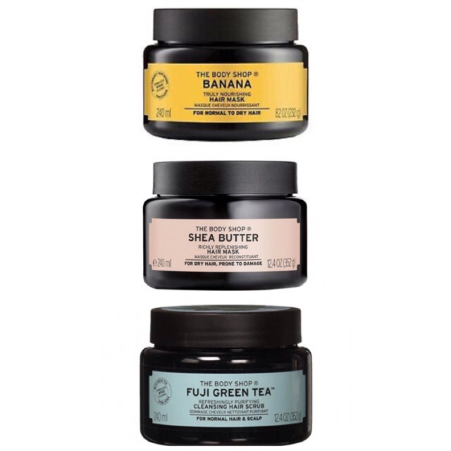 Jual The Body Shop Hair Mask Banana / Hair Mask Shea Butter / Hair Scrub Fuji Green Tea 240ml