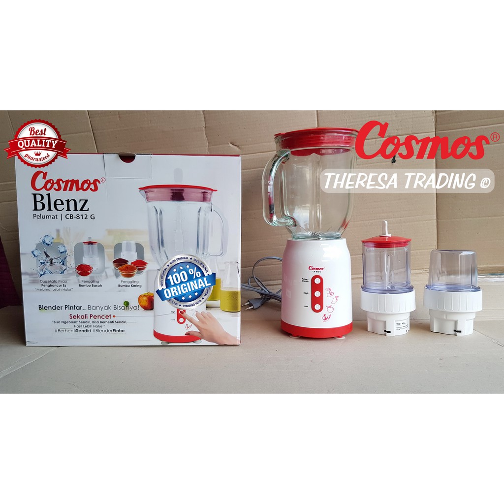Jual BLENDER COSMOS 812 G 2.0 LITER PISAU GANDA PENGHANCUR ES BATU