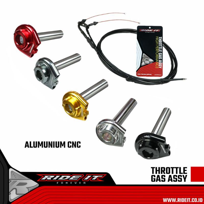 Jual THROTTLE GAS ASSY 2 KABEL SPONTAN KONTAN ALUMUNIUM CNC RIDE IT NOT