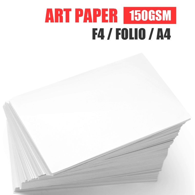 Jual 1 Lembar Kertas Art Paper 150 Gram GSM Artpaper F4 Folio A4 Brosur