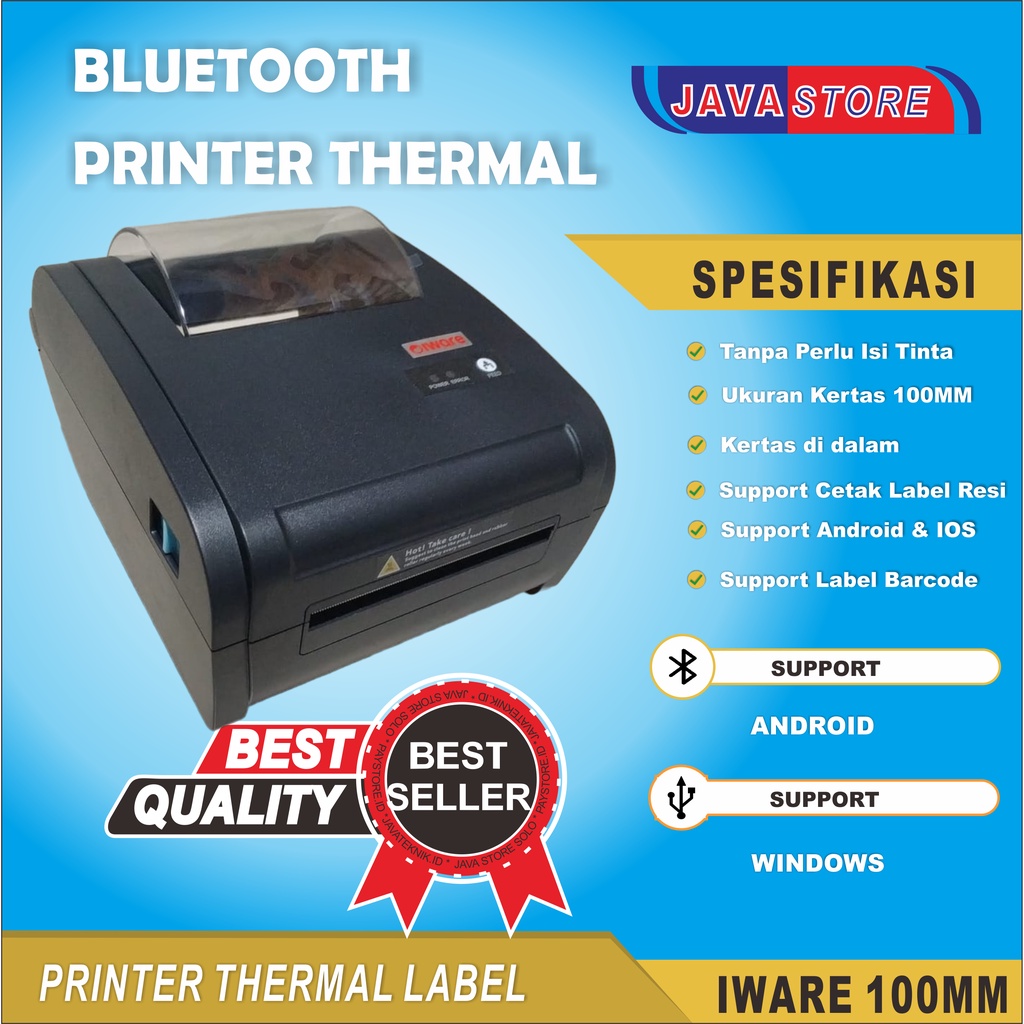 Jual Printer Thermal Label Resi 100mm Bluetooth Cetak Resi pengiriman Shopee Indonesia