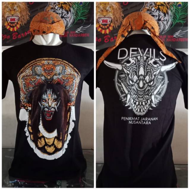 kaos barongan devil / kaos budaya / kaos devil / kaos barongan / kaos  jaranan (bisa bayar di tempat) | Shopee Indonesia