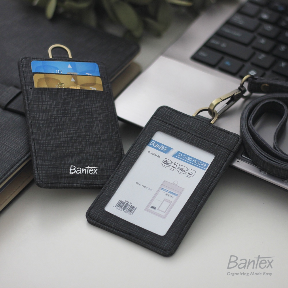 Jual Bantex Leather Name Tag ID Card Holder Black 8869 10 Kulit