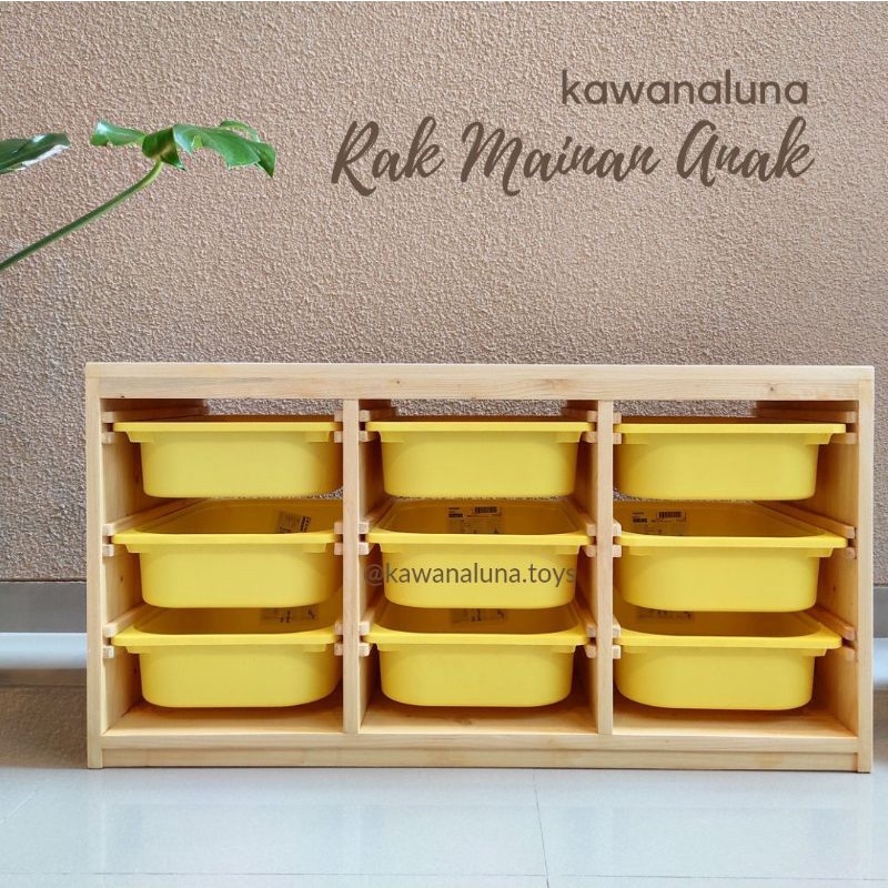 Jual Rak Mainan/Rak Mainan Dengan Wadah/Rak Kayu Anak | Shopee Indonesia