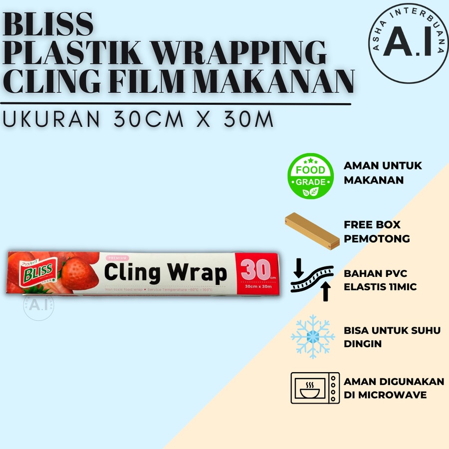 Jual BLISS Plastic Cling Wrap Plastik Wrapping Wraping Makanan 30CM X