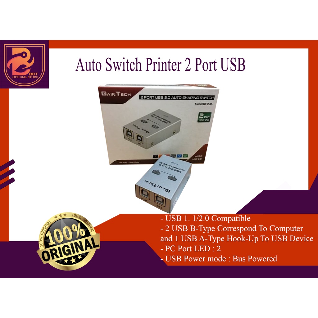 Jual Auto Switch Printer 2 Port dan 4 Port Usb / Sharing Switcher 2 dan