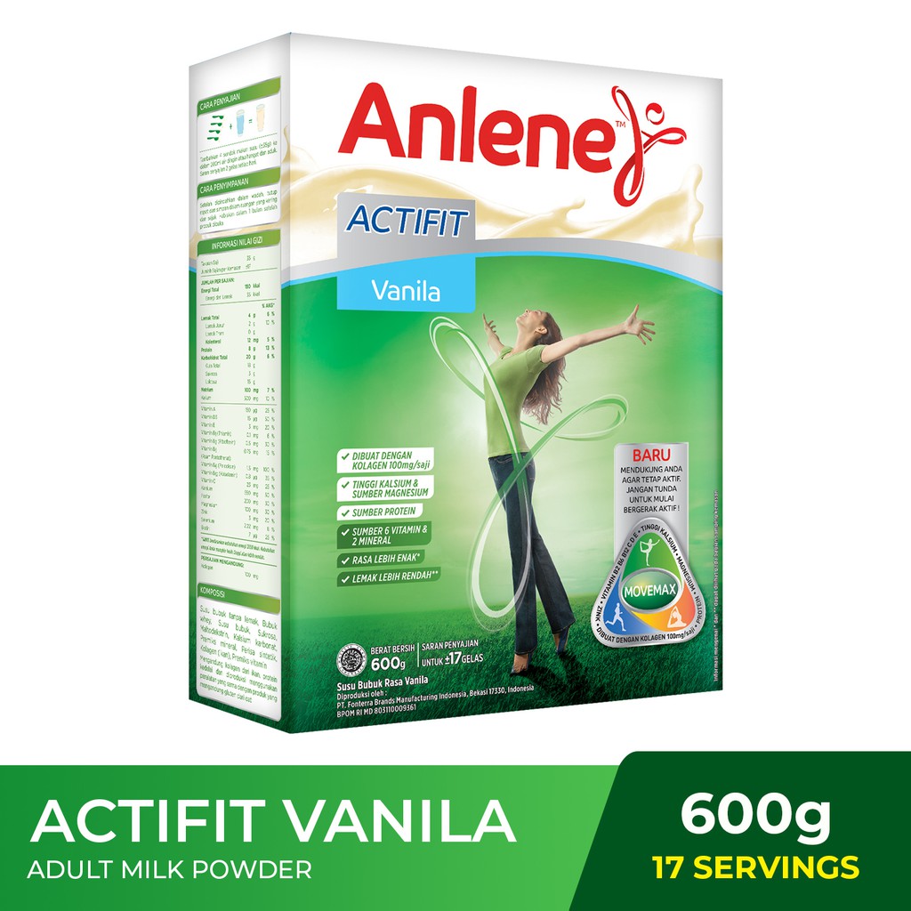 Anlene Actifit Vanila Susu Bubuk 600 gr Shopee Indonesia