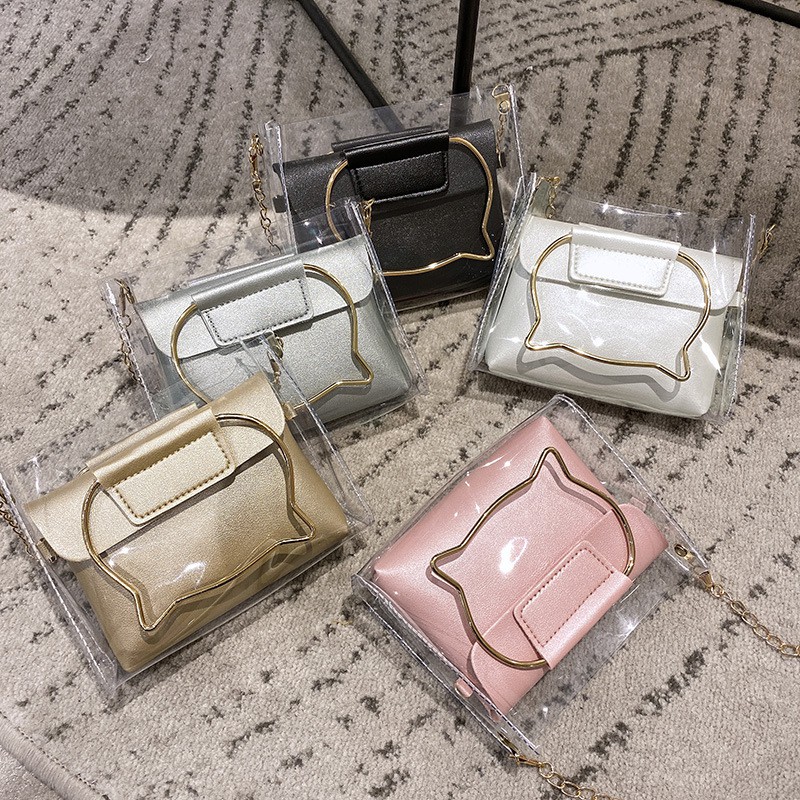 Tas Transparan Premium Handle Jelly Cat Kitty Bag TAS027 Shopee Indonesia