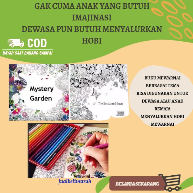 Jual BUKU MEWARNAI DEWASA PENGHILANG STRESS HOBI GAMBAR HOBI LUKIS ISI