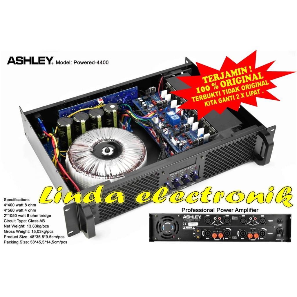 Jual POWER ASHLEY POWERED 4400 ORIGINAL 4 CHANNEL ASHLEY POWERED4400