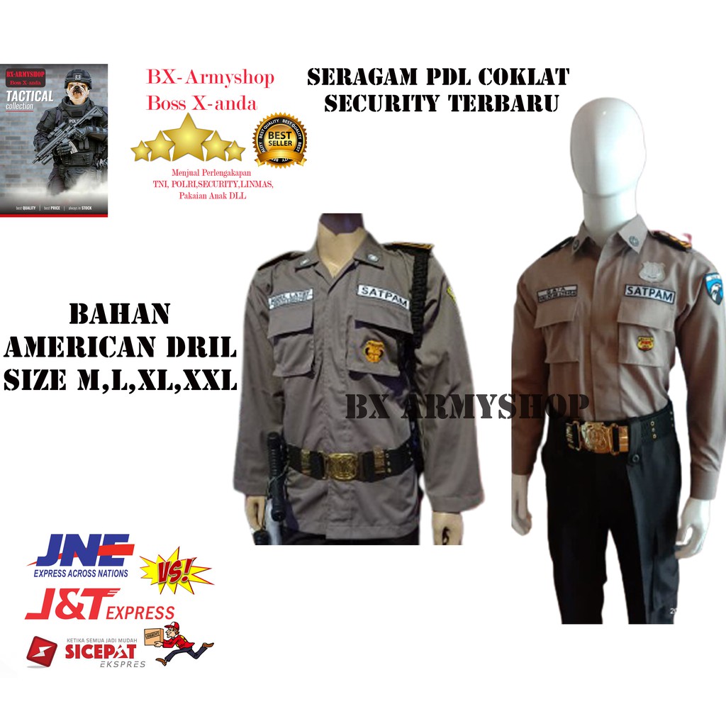 Jual Baju Seragam Security Pdl Coklat Seragam Satpam Baru Lengan Panjang | Shopee Indonesia