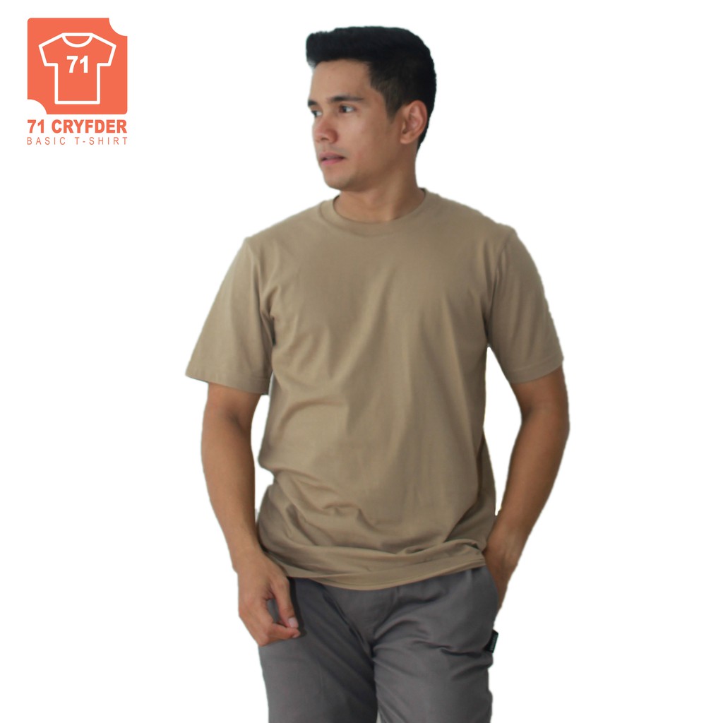 Jual Kaos Polos Cotton Combed 30S Premium Warna Kalem Coklat Muda | Shopee Indonesia